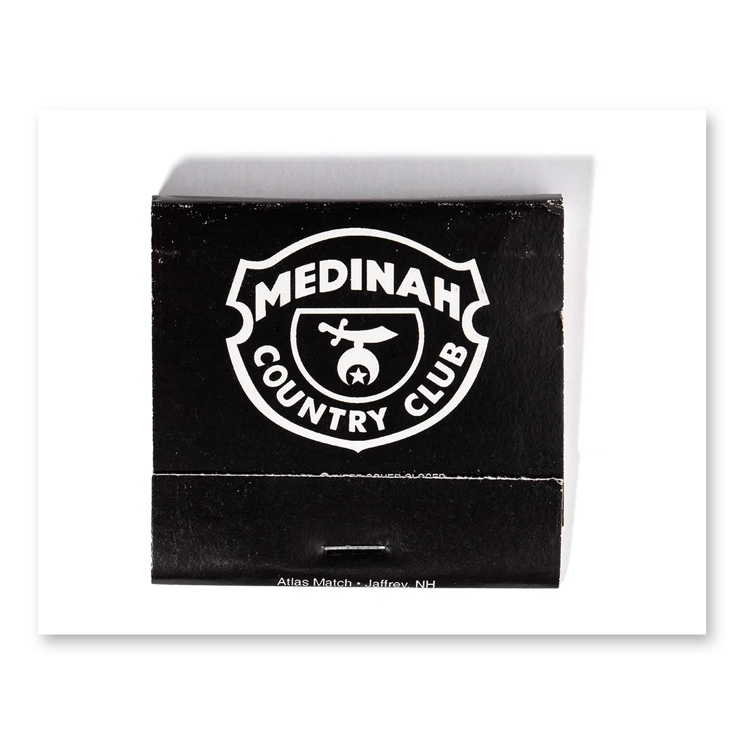 fine art print of a vintage matchbook from medinah country club.
